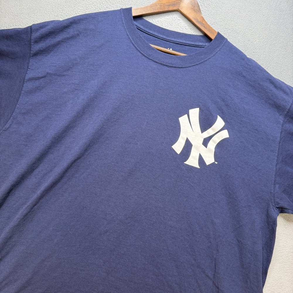 New York Yankees Babe Ruth T Shirt Mens 2XL Blue Cotton Cooperstown 2008 Y2K